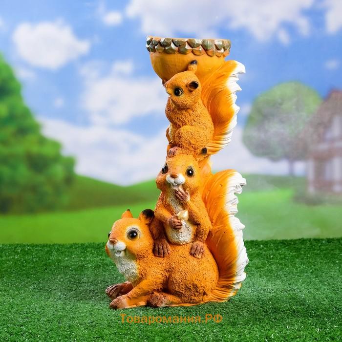 Садовая фигура из полистоуна «Белки с поилкой», 40×22×15 см
