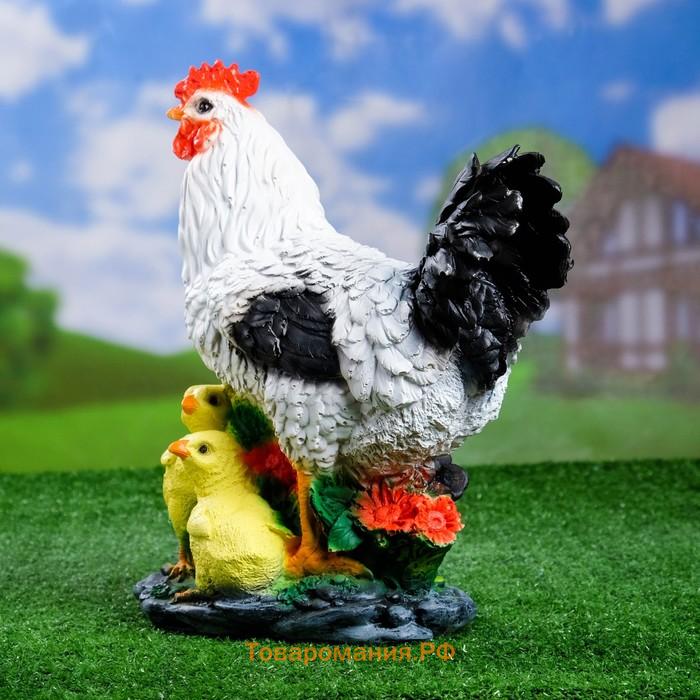Садовая фигура из полистоуна «Курица с цыплятами», 33×17×25 см