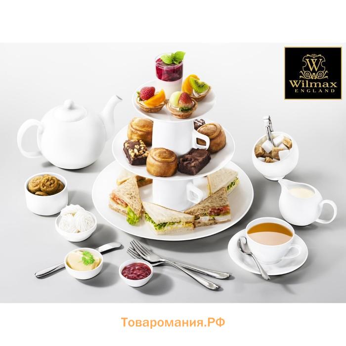 Тарелка пирожковая с утолщённым краем Wilmax Olivia Pro, d=15 см, фарфор, белая