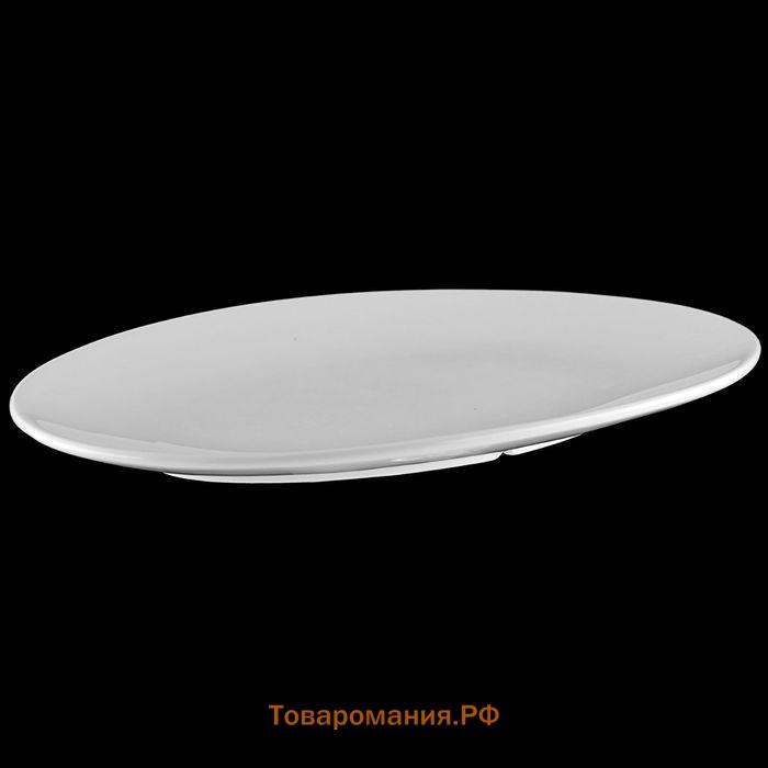 Блюдо овальное Wilmax Olivia, 25.5×17 см, фарфор, белое