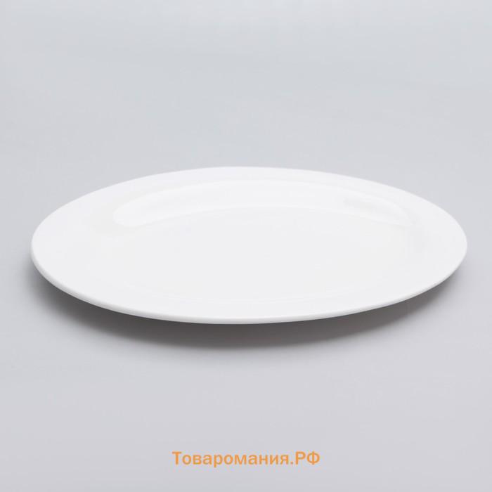 Блюдо овальное c утолщённым краем  White Label, 25.5×17×2 см, фарфор, белое