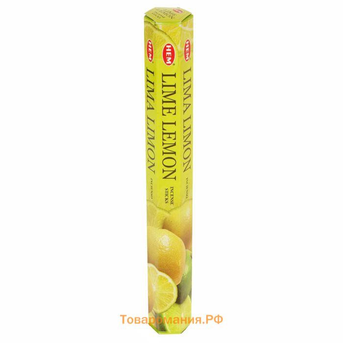 Благовония "HEM" 20 палочек угольные lime lemon
