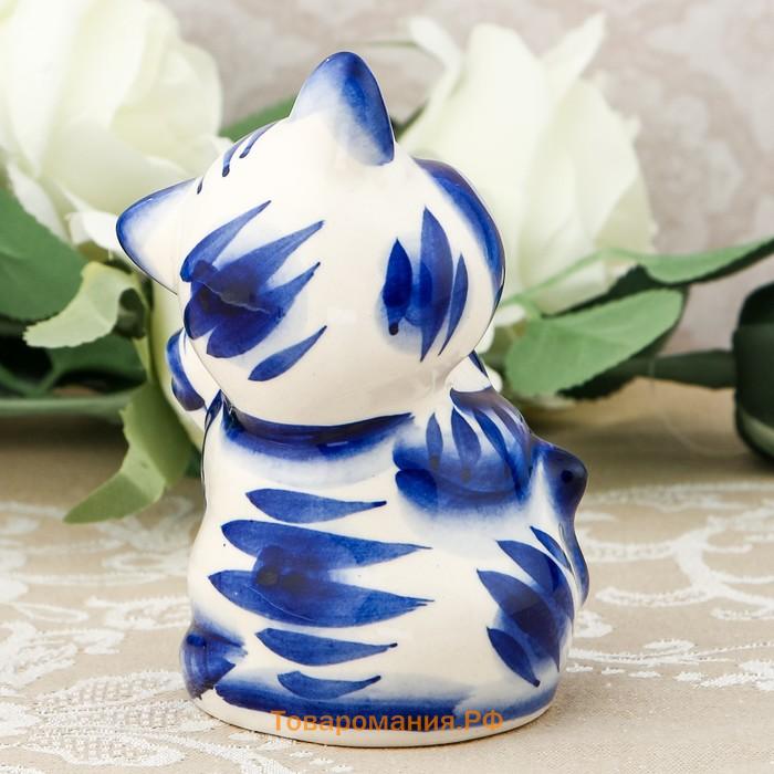 Фигурка фарфор гжель «Кот рыбак»