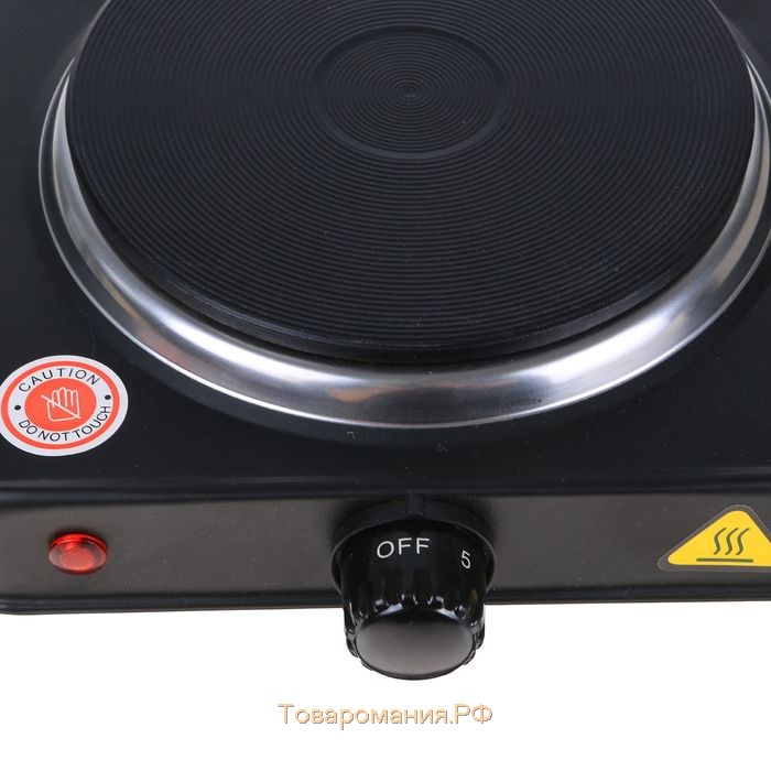 Плитка электрическая Sakura ПЭ-01В, 1000 Вт, 1 конфорка, диск, черная