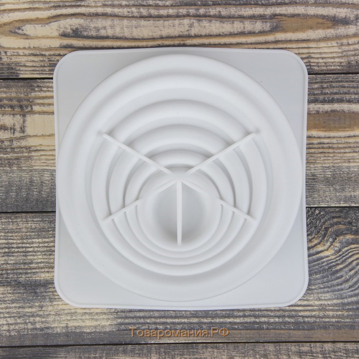 Форма для муссовых десертов и выпечки «Рябь», силикон, 18×18 см, внутренний размер 16×6,5 см, цвет белый