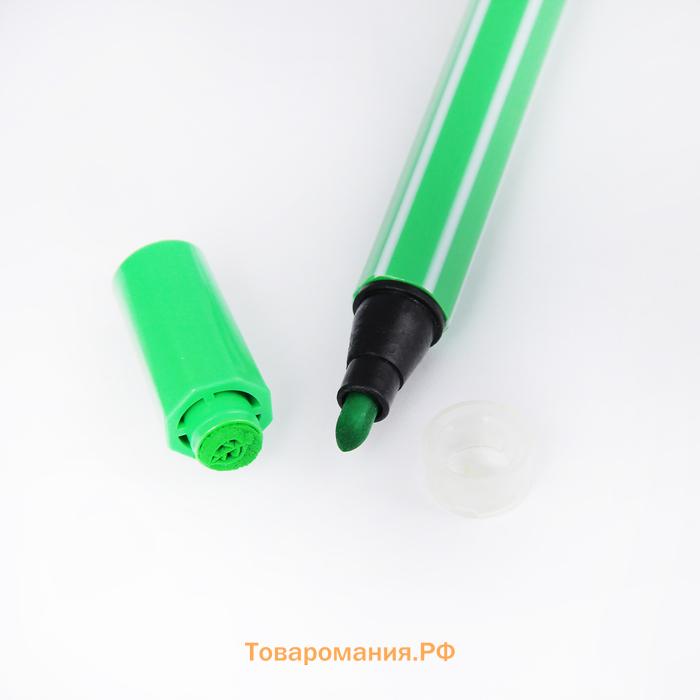 Фломастеры 24 цветов, толстые, с печатью, вентилируемый колпачок, МИКС