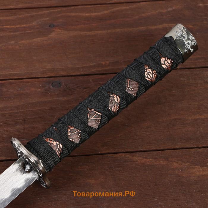 Макет оружия «Сувенирные катаны на подставке 2в1. Цветы шоко», подарочный набор, ножны кожзам, 47 см; 70 см