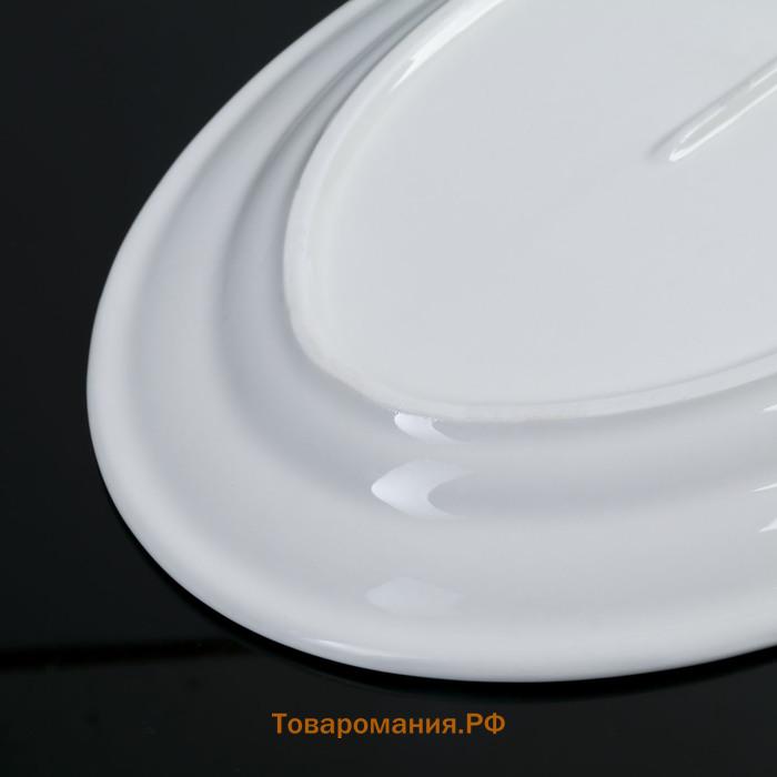 Блюдо овальное c утолщённым краем  White Label, 35,5×23,5×3 см, фарфор, цвет белый