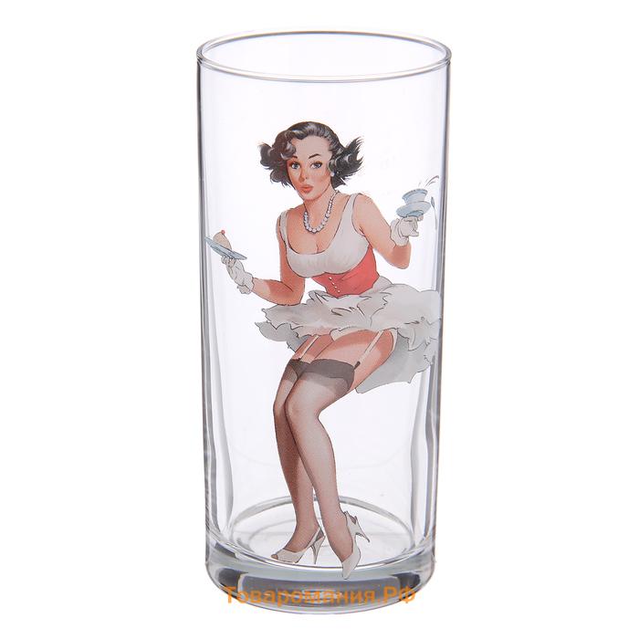 Набор стаканов Pin-up girls, 300 мл, набор 6 шт., стекло, рисунок МИКС