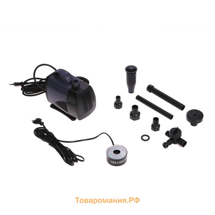 Фонтан садовый с подсветкой LED-5800FP, 40 Вт, h=3 м, 3500 л/ч, 30 LED-ламп, кабель 5 м
