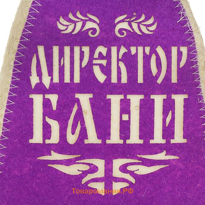 Шапка для бани и сауны, с аппликацией «Директор бани», полиэфир