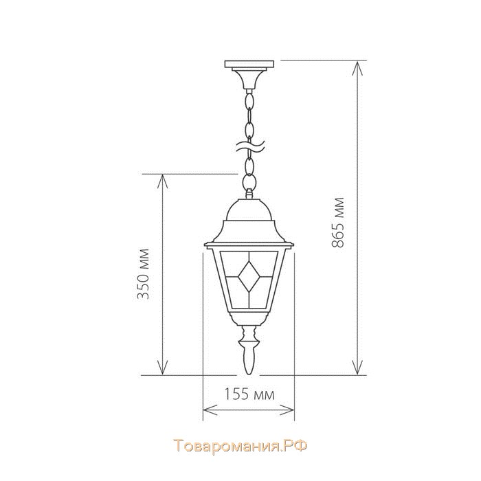 Светильник Elektrostandard садово-парковый, 60Вт, E27, IP44, подвесной, Vega H черное золото