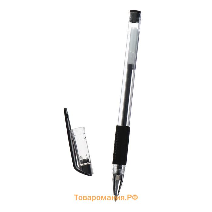 Ручка гелевая DENISE, пулевидный пишущий узел 0.5 мм, чернила чёрные, с резиновым упором
