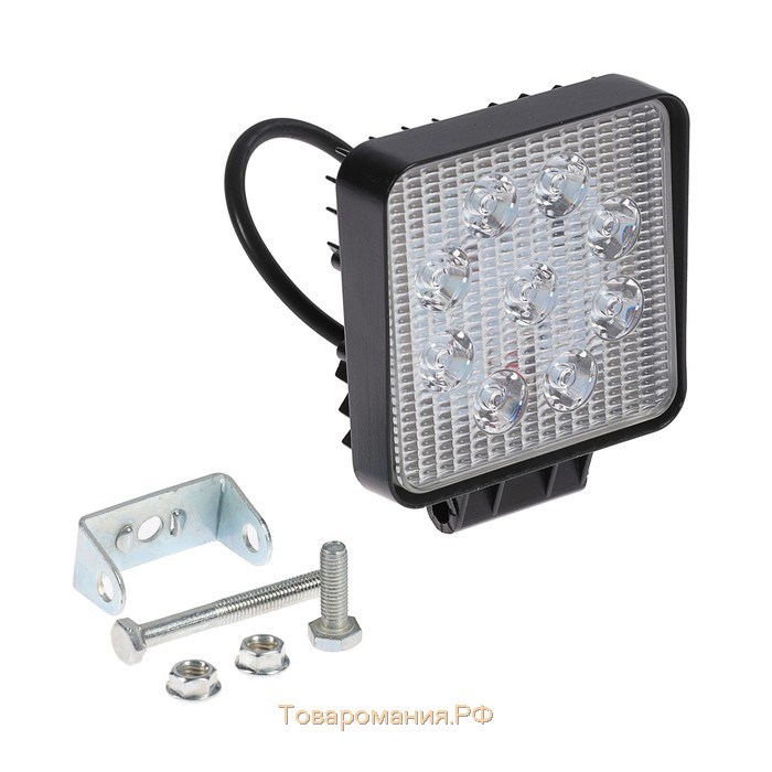 Противотуманная фара, 12 В, 9 LED, IP67, 27 Вт, 1890 Лм, 5000 К, направленный свет