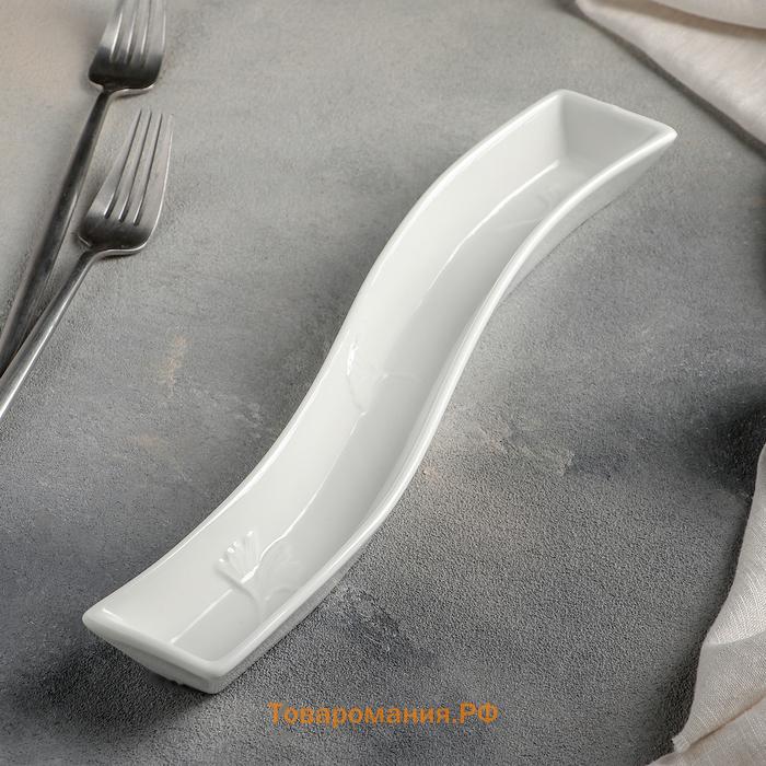Блюдо для оливок Magistro «Бланш», 29.5×6 см, фарфор, белое