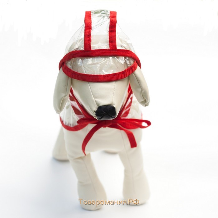 Дождевик с капюшоном для собак OSSO, р. 37 (ДС 37 см), прозрачный, окантовка микс цветов