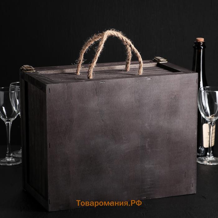 Ящик для хранения вина  «Карибы», 34.5×27×18.3 см, на 6 бутылок
