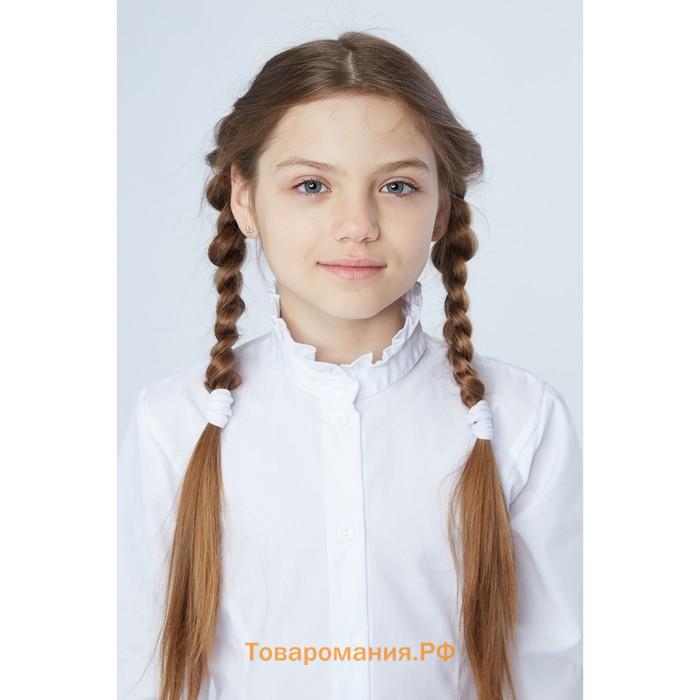 Школьная блузка для девочки, цвет белый, рост 122 см