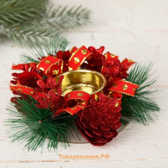 Подсвечник на одну свечу «Красный» 10×4 см, d=4 см