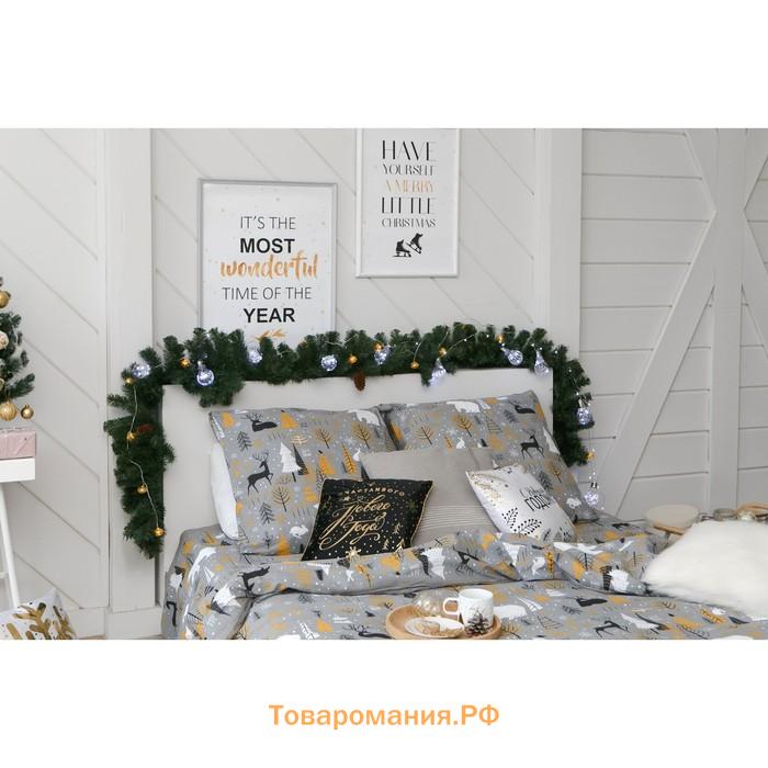 Новый год. Постельное бельё  2 сп Let it snow (вид 2) 175х215 см, 200х220 см, 70х70 см - 2 шт