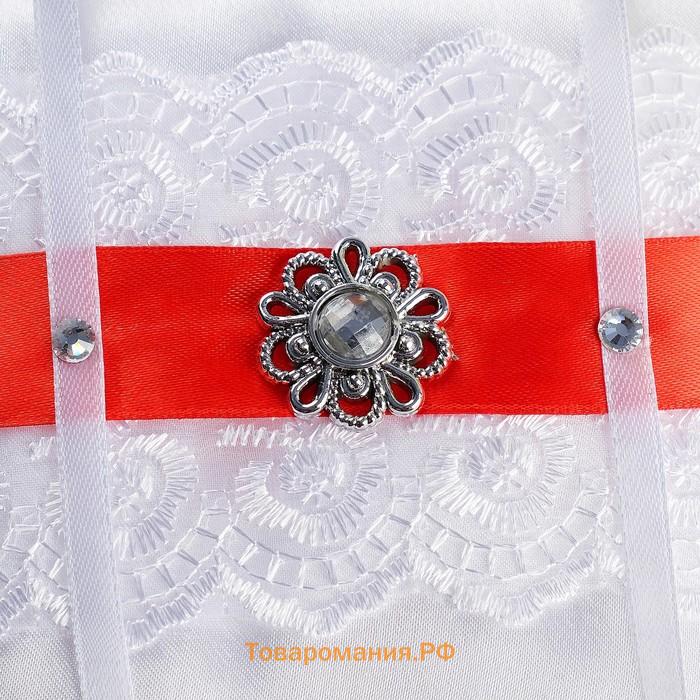Подушечка для колец «Торжество», бело-красная