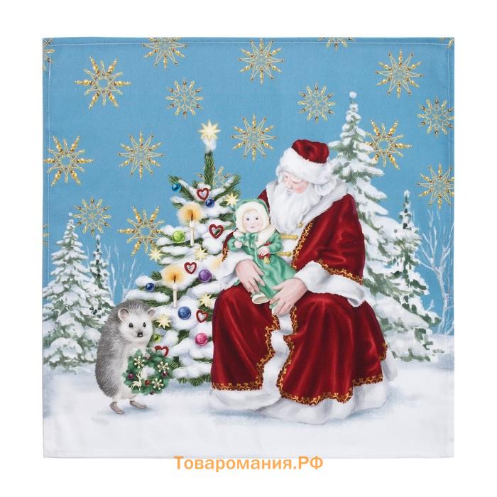 Набор новогодний столовый "Christmas time" Скатерть новогодняя 150х110см +/-3см с ГМВО, салфетка 40х40см-4 шт, хл100%