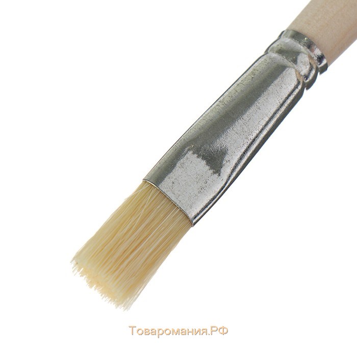 Кисть Щетина плоская №12 (ширина обоймы 12 мм; длина волоса 20 мм), деревянная ручка, Calligrata
