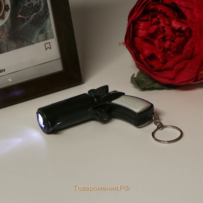 Фонарик свет на кольце "Пистолет" светит M-56 МИКС 5,5х7,5х2 см