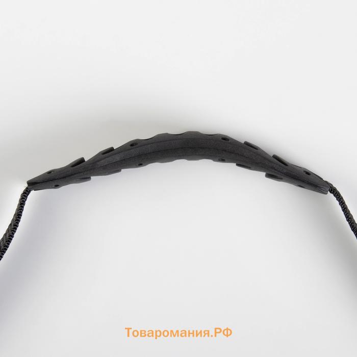 Ручка для сумки плоская, пластик, 12×3 см, на стропе 29 см, чёрная