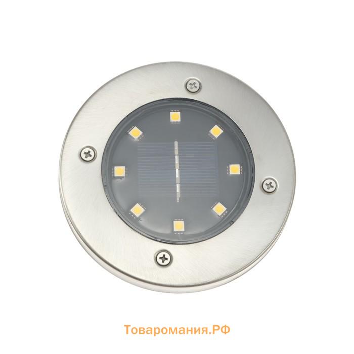 Садовый светильник на солнечной батарее, 8 LED, свечение тёплое белое