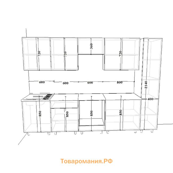 Кухонный гарнитур 17 Белый Вегас 3000