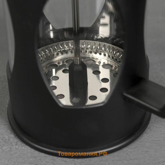 Чайник заварочный френч - пресс «Оливер», 600 мл, стекло, цвет чёрный