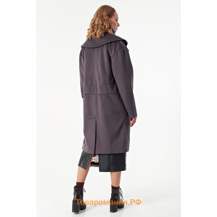 Пальто женское, размер 50, цвет серый