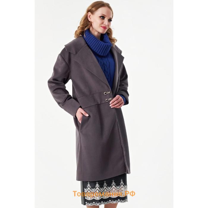Пальто женское, размер 50, цвет серый