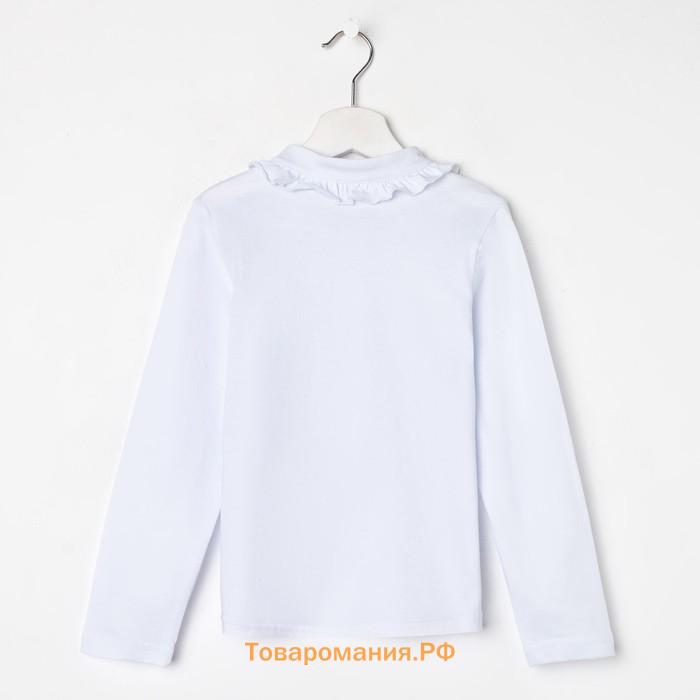 Школьная блузка для девочки, цвет белый, рост 128