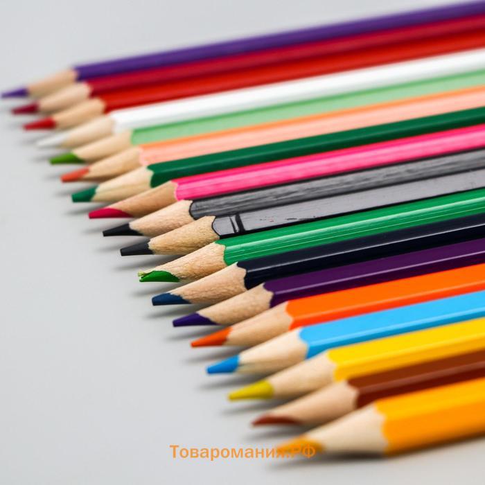 Цветные карандаши, 18 цветов, шестигранные, Холодное сердце