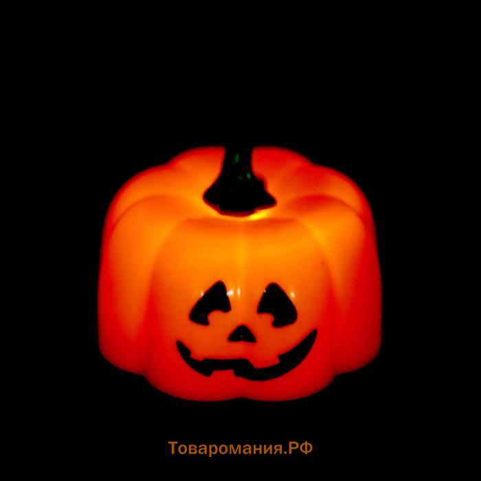 Свеча на Хеллоуин «Тыква», светодиодная, МИКС