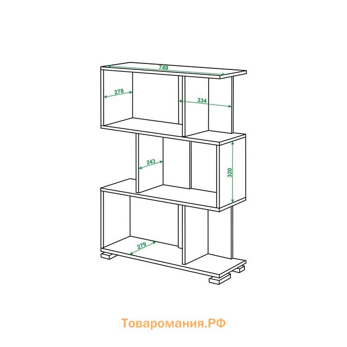 Стеллаж «СЛ-5-3», 750 × 280 × 1060 мм, цвет нельсон / белый