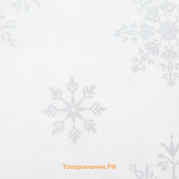 Скатерть новогодняя "" Серебряные снежинки 149х180+/- 3см, 100%хл, 190г/м2