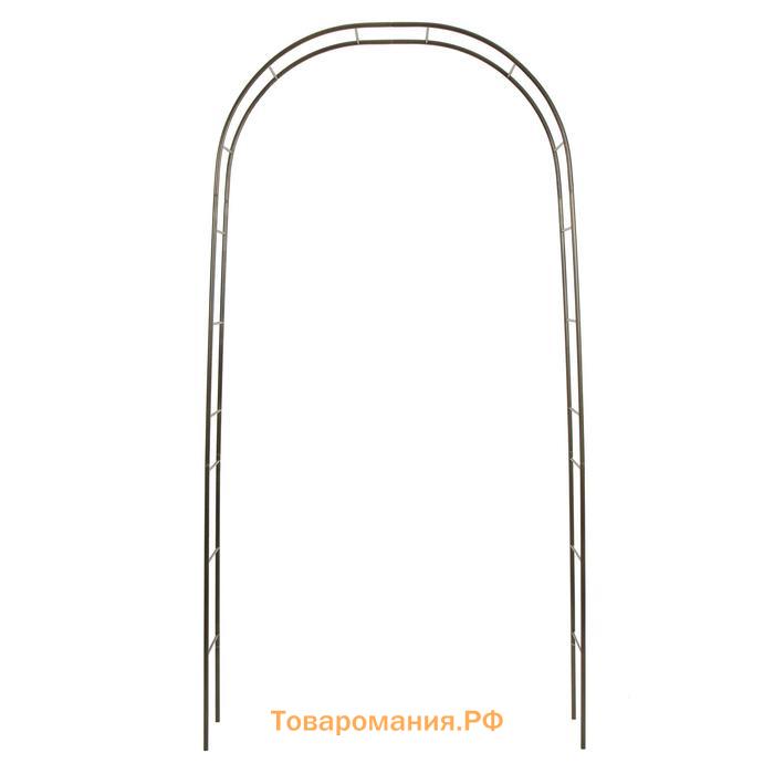 Арка садовая, 240×125×36.5 см, для вьющихся растений, металлическая, бронзовая