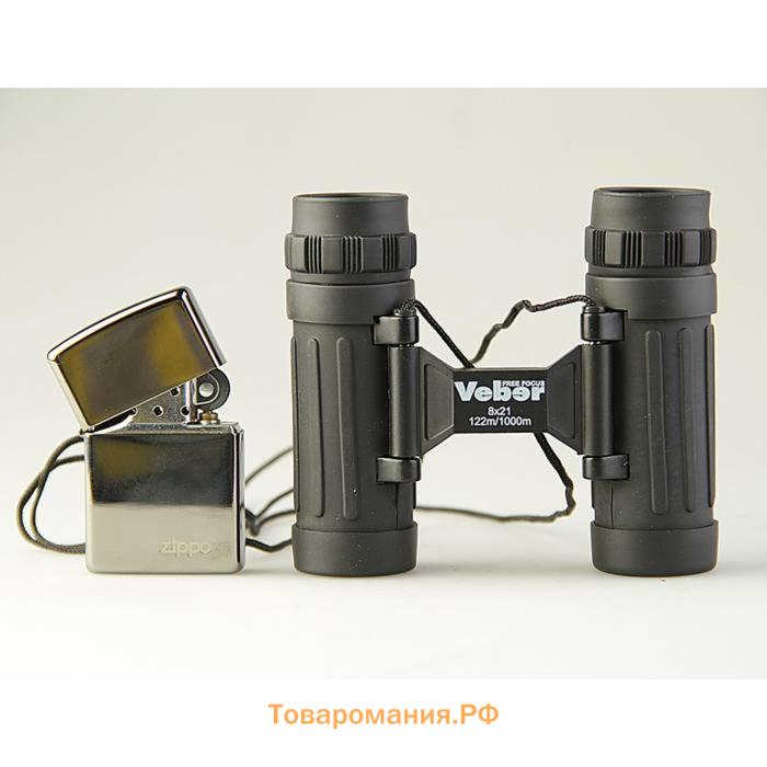 Бинокль Veber Free Focus БП, 8 × 21 ff, цвет чёрный