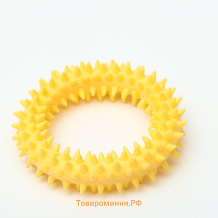 Игрушка плавающая для собак "Колючки" Пижон Premium, вспененный TPR, 11 см, жёлтая