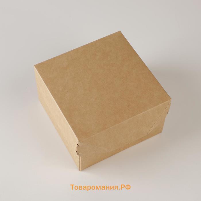 Коробка подарочная складная крафтовая, упаковка, 12 х 8 х 12 см