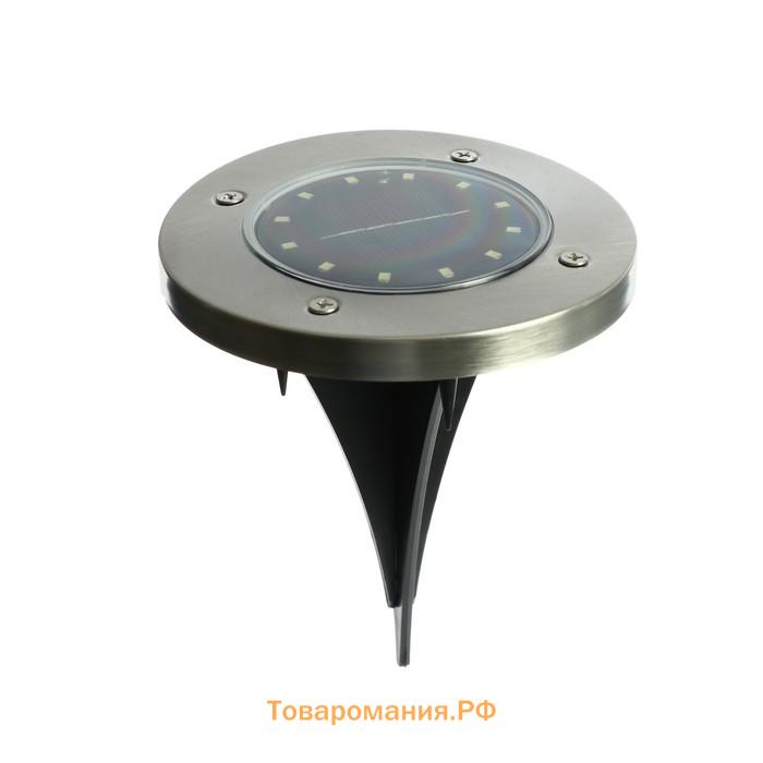 Садовый светильник на солнечной батарее, 12 LED, свечение белое