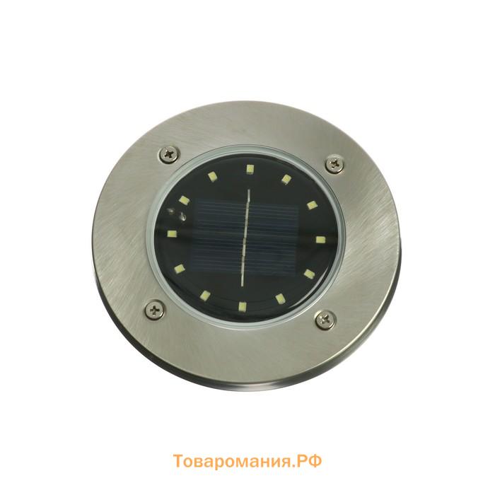 Садовый светильник на солнечной батарее, 12 LED, свечение белое