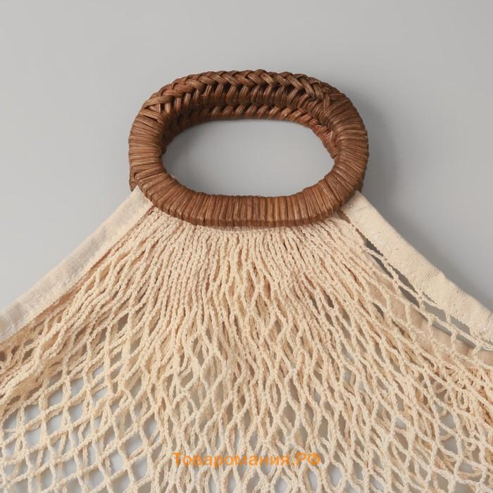 Ручки для сумок деревянные, плетёные, d=9.8×5.9 / 13.5×9.5 см, 2 шт., коричневые