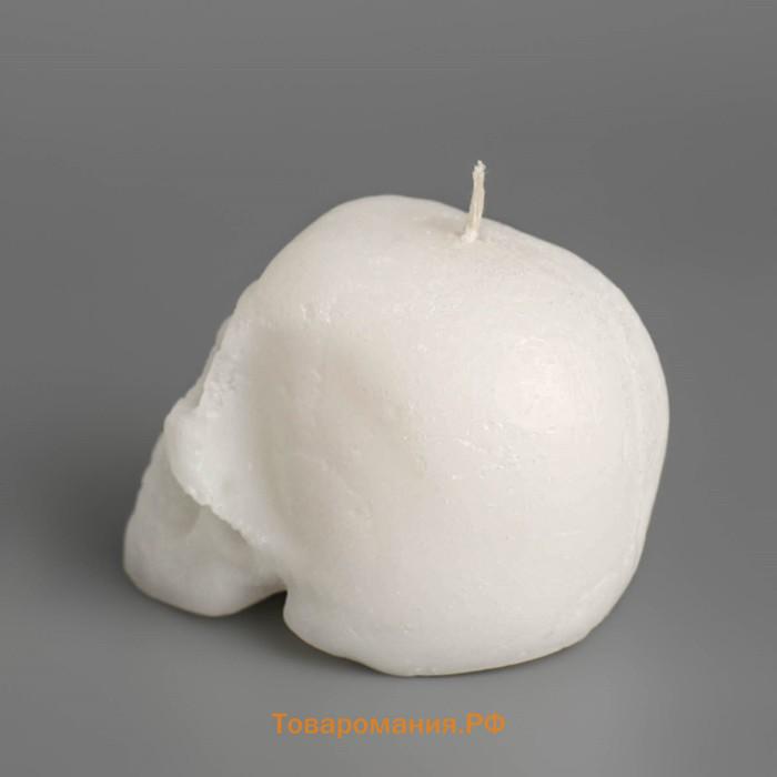 Свеча фигурная ритуальная "Череп", 6 см, белый