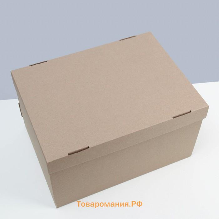 Коробка складная, крышка-дно, бурая, 35 х 25 х 20 см