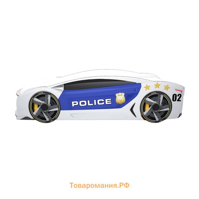 Кровать машинка Police «Манго-А», цвет белый