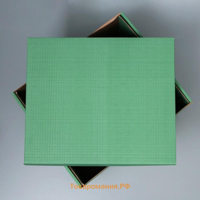 Коробка подарочная складная, упаковка, «Оливковая», 37.5 х 32 х 29.3 см